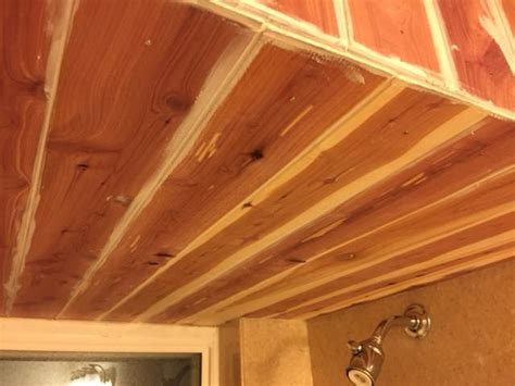 Cedar Ceiling Planks : Bliss Ranch: Cedar Planked Playhouse Ceiling : Now it mimics those other ...