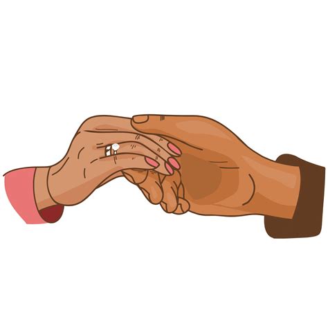 man putting engagement ring on woman hand, outdoor. marriage proposal. doodle Graphic vector ...