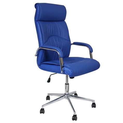 Blue Leather Office Chair | Leather office chair, Blue leather chair ...