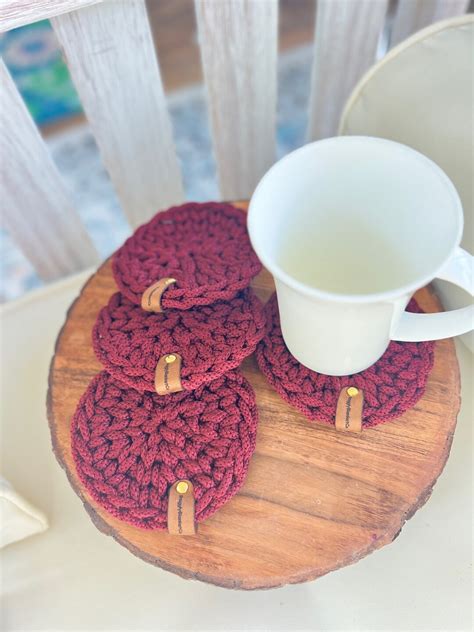 ROUND COASTERS CROCHET, Set of 2/4/6/8 Minimalist Modern Home Decor ...