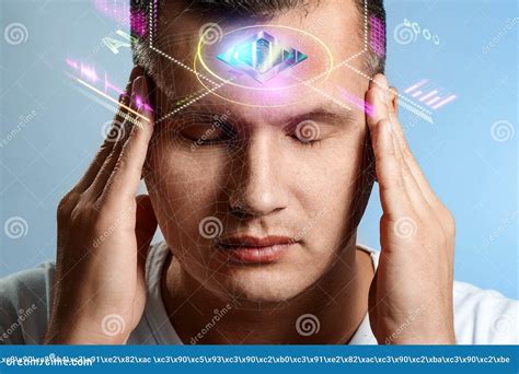 CPU, GPU Processor In The Human Head, New Technologies, The Symbiosis Of Man And Technology ...
