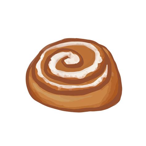 Hand drawn cute isolated clip art illustration of cinnamon roll 15422228 Vector Art at Vecteezy