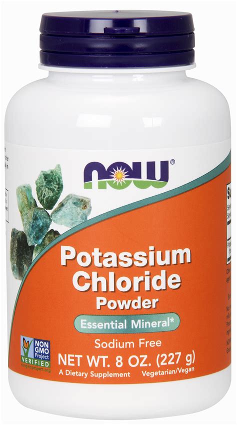 NOW Supplements, Potassium Chloride Powder, Certified Non-GMO, Essential Mineral*, 8-Ounce ...