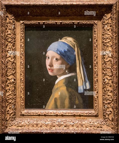 'girl with the pearl earring' from dutch painter johannes vermeer in maurits museum at den haag ...