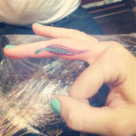 Feather Tattoo Finger