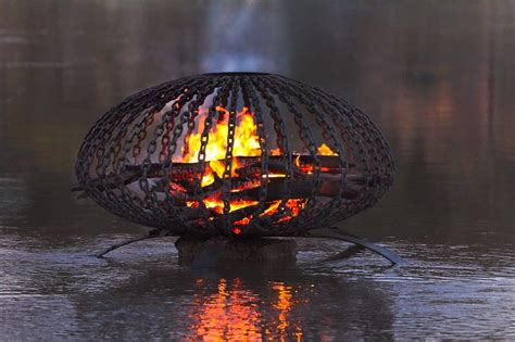 Hand made fire brazier that I designed and built from chain, its symbolic of a sea urchin. DIY ...