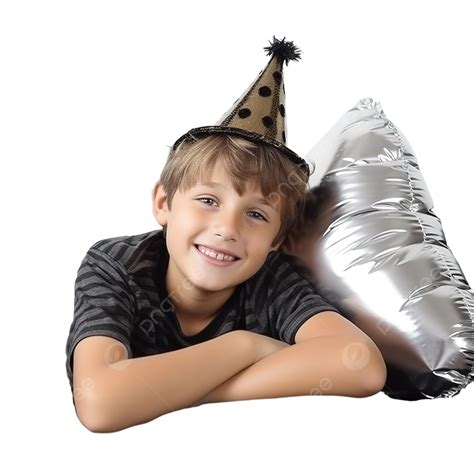 Happy Cute Boy Reclining On Sofa Front Of Halloween Party Decoration With Pirate Hat Closeup ...