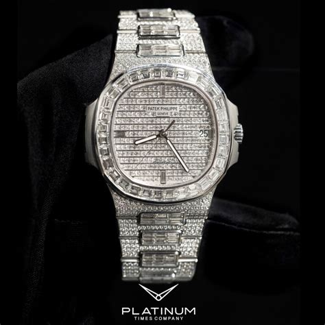 Patek Philippe Nautilus 18K White Gold Factory Set Diamond &... for ...