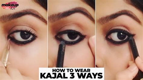 3 Eye Looks Using Kajal | How To Apply Kajal In 3 Ways | Eye Makeup ...