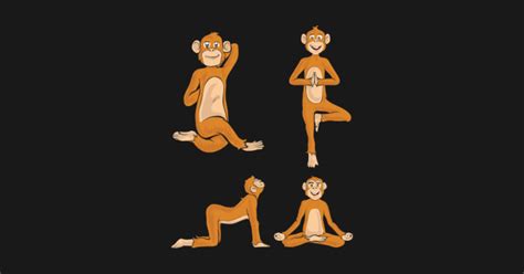 Monkey yoga pose wild - Monkey - Kołek | TeePublic PL