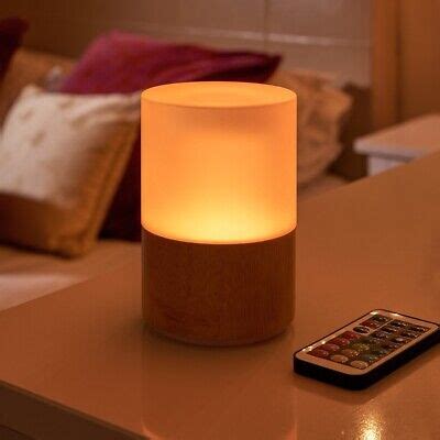 Auraglow Rechargeable Cordless Wireless Colour Changing LED Table Lamp – WOODEN | eBay