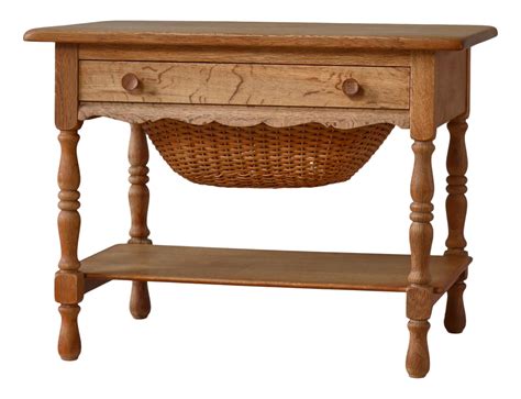 Sewing Table in Quartersawn Oak attributed to Henning Kjærnulf, Denmark ...