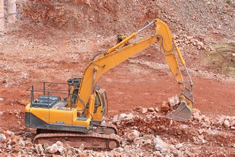 Digger on a Construction Site Stock Image - Image of bank, excavator ...