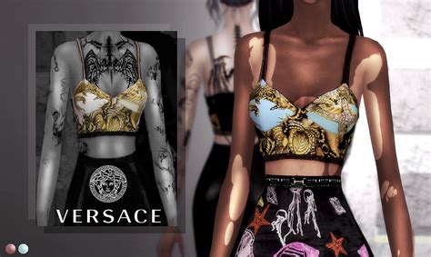 Versace Satin Top | store | Sims, Sims 4 mods clothes, Sims 4 couple poses