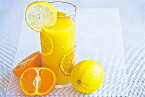 Glass of Lemon and Orange Juice