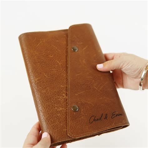 Premium Top Grain Leather Journal Cover - Chad and Erin