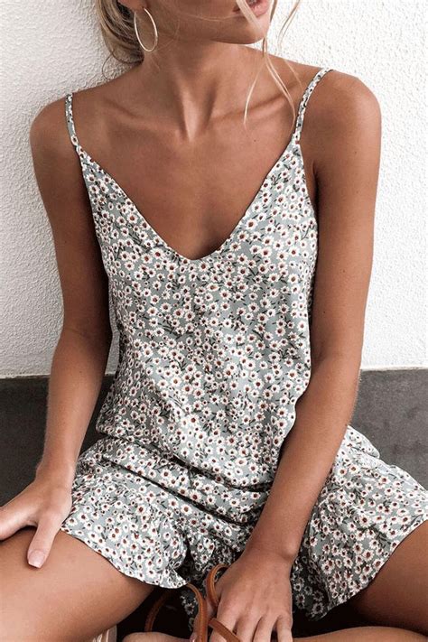Spaghetti Straps Floral Printed Sleeveless Casual Dresses – Hotcoth