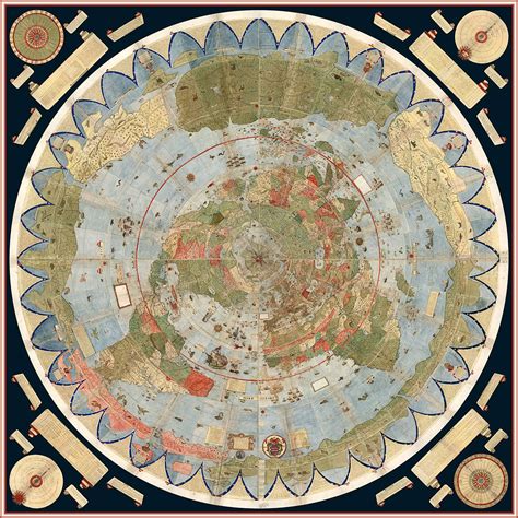 Buy 1587 Flat Earth of the World Urbano Monte Historic Wall Globe Model ...