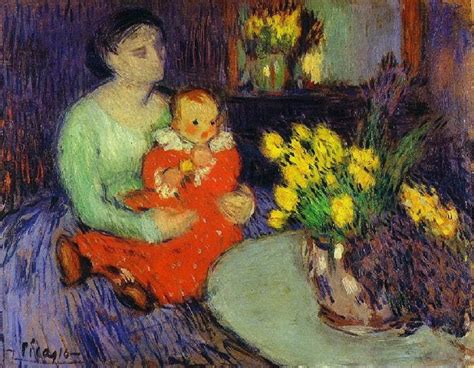 "Mere et enfant devant un vase de fleurs". 1901 г | Pablo picasso art, Pablo picasso paintings ...