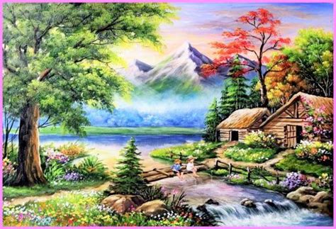 A 315 pieces jigsaw puzzle from Jigidi | Canvas painting landscape, Watercolor landscape ...