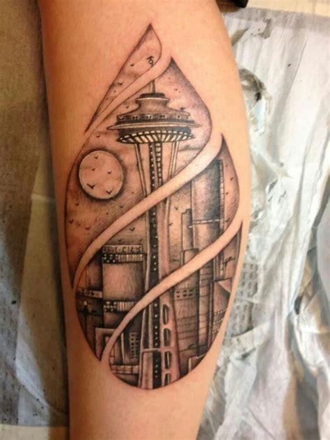 Seattle | Tattoo designs men, Original tattoos, Skyline tattoo