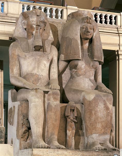 A colossal limestone statue of King Amenhotep III (reigned circa 1390-1352 BCE under the 18th ...