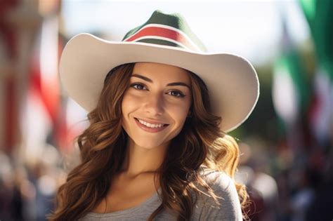 Premium AI Image | A woman and Mexican flag independence of Mexico Independencia de Mxico