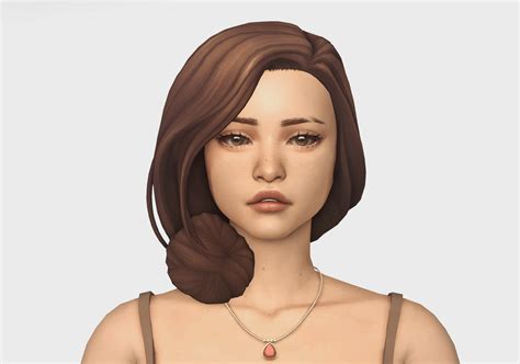 an animated woman with brown hair wearing a necklace and tank top is looking at the camera
