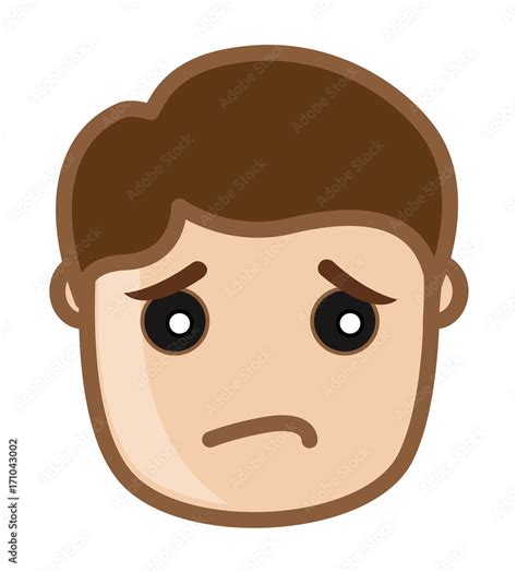 upset Sad Man Face Expression clip-art Stock Vector | Adobe Stock