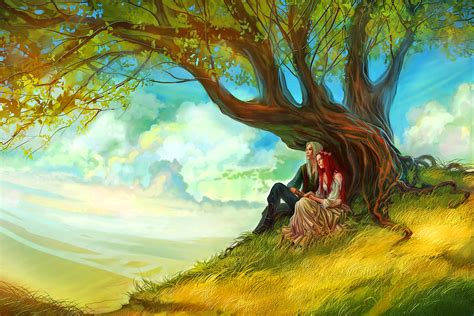 Download Tree Couple Fantasy Love Art