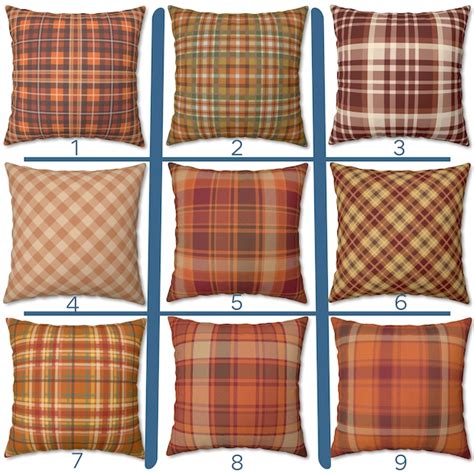 Plaid Throw Pillows - Etsy