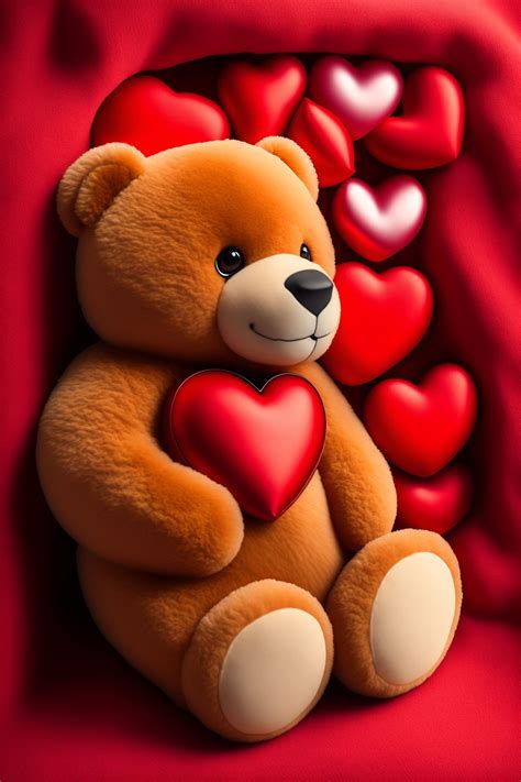 Teddy Bears With Hearts Wallpaper