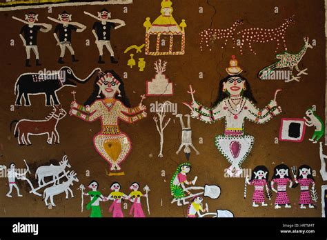 Tribal mural painting ( India Stock Photo - Alamy