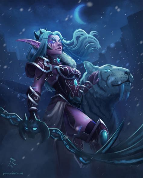 Illustration de Bruna Richter | Night elf, Warcraft art, Elf art