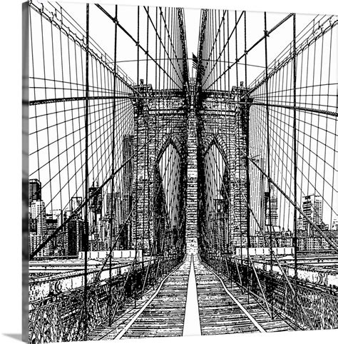 Brooklyn Bridge Sketch Wall Art, Canvas Prints, Framed Prints, Wall ...