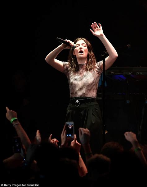 Lorde performs in a see-through top in New York City | Daily Mail Online