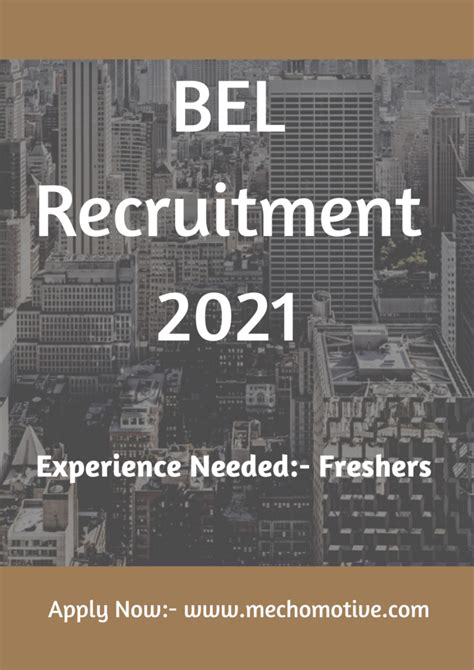 BEL Recruitment 2021 - MechoMotive