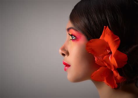 Download Makeup Brunette Lipstick Model Woman Face HD Wallpaper by Sayeed Siddiqui