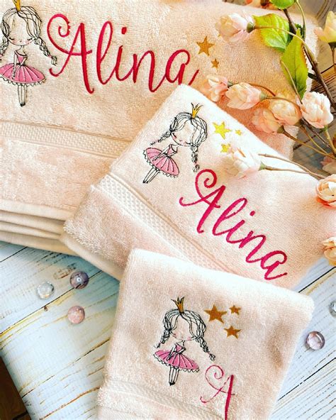 Personalized Kids Towels Princess Towel Light Pink Towels | Etsy