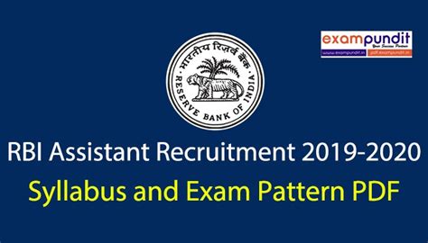 RBI Assistant Syllabus and Exam Pattern PDF 2019-2020 - Exampundit.in