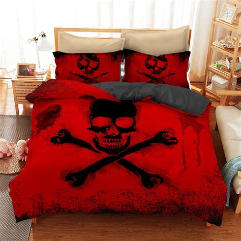 Skull And Crossbones 3D Bedding Set (Duvet Cover and Pillowcases) | 3d bedding sets, Duvet ...