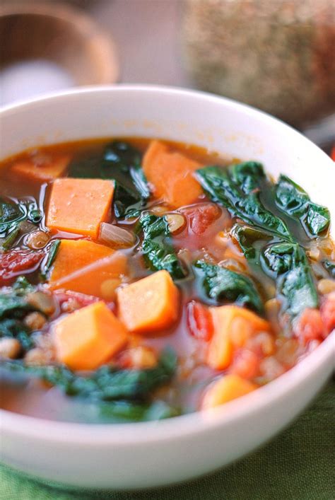 Vegan Sweet Potato and Lentil Soup - Eat Yourself Skinny