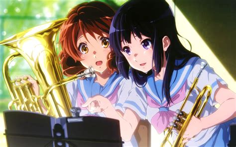 Download wallpapers 4k, Kumiko Oumae, Hazuki Katou, Hibike Euphonium, manga, Sound Euphonium for ...