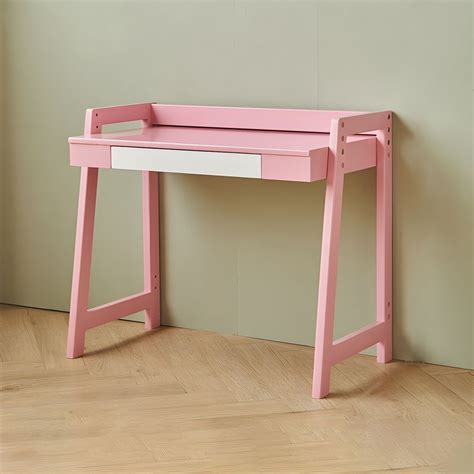Modern Solid Wood Desk and Chair Kids Adjustable Desk with Drawer - Wood-Green 26"L x 15"W x 26 ...