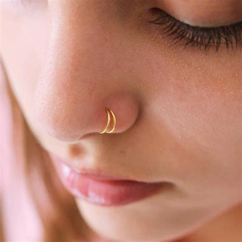 Nose Rings for Women Girls Small Open Hoop Ring Type Piercing - Etsy