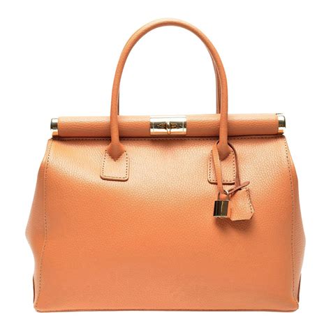 Brown Italian Leather Handbag - BrandAlley