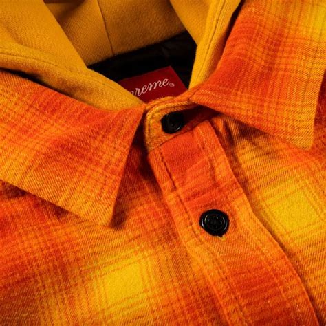 34％割引XL(LL)【訳あり】 Supreme Hooded Flannel Zip Shirt Orange パーカー トップスXL(LL ...
