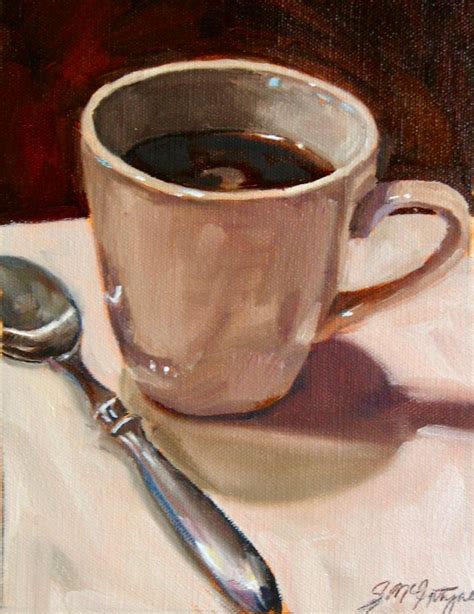 Cup and Spoon by Jacqueline McIntyre | Coffee painting, Still life art ...