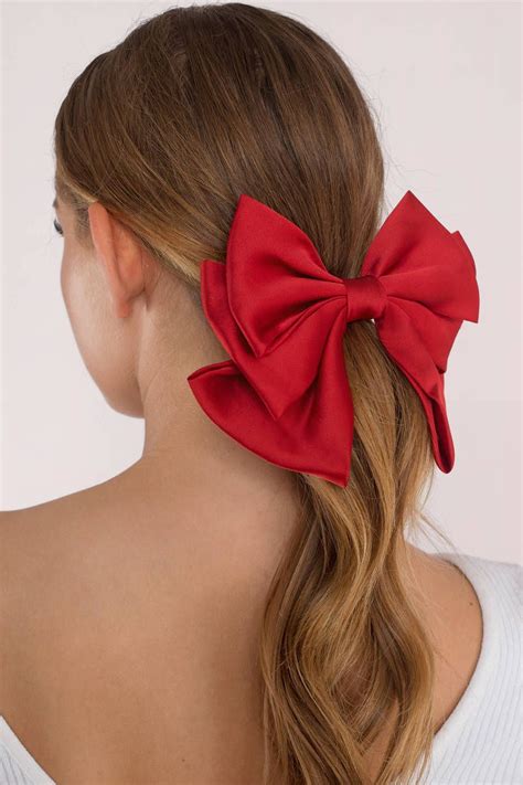 Tis The Season Red Bow Tie Hair Clip | Red hair accessories, Bow ...