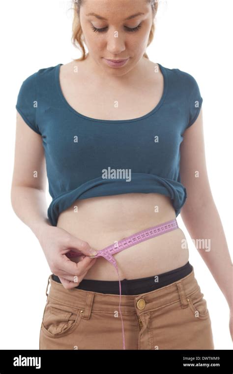 Waist measurement woman Stock Photo - Alamy